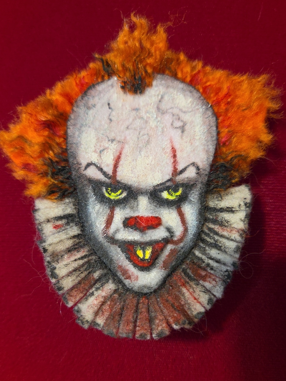 Pennywise Felt OOAK Brooch - Made In The UK